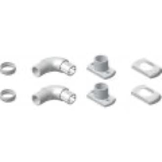 HA11W Pair 32mm Oblong Flange & Cover for Vertical Use Shower Rail
